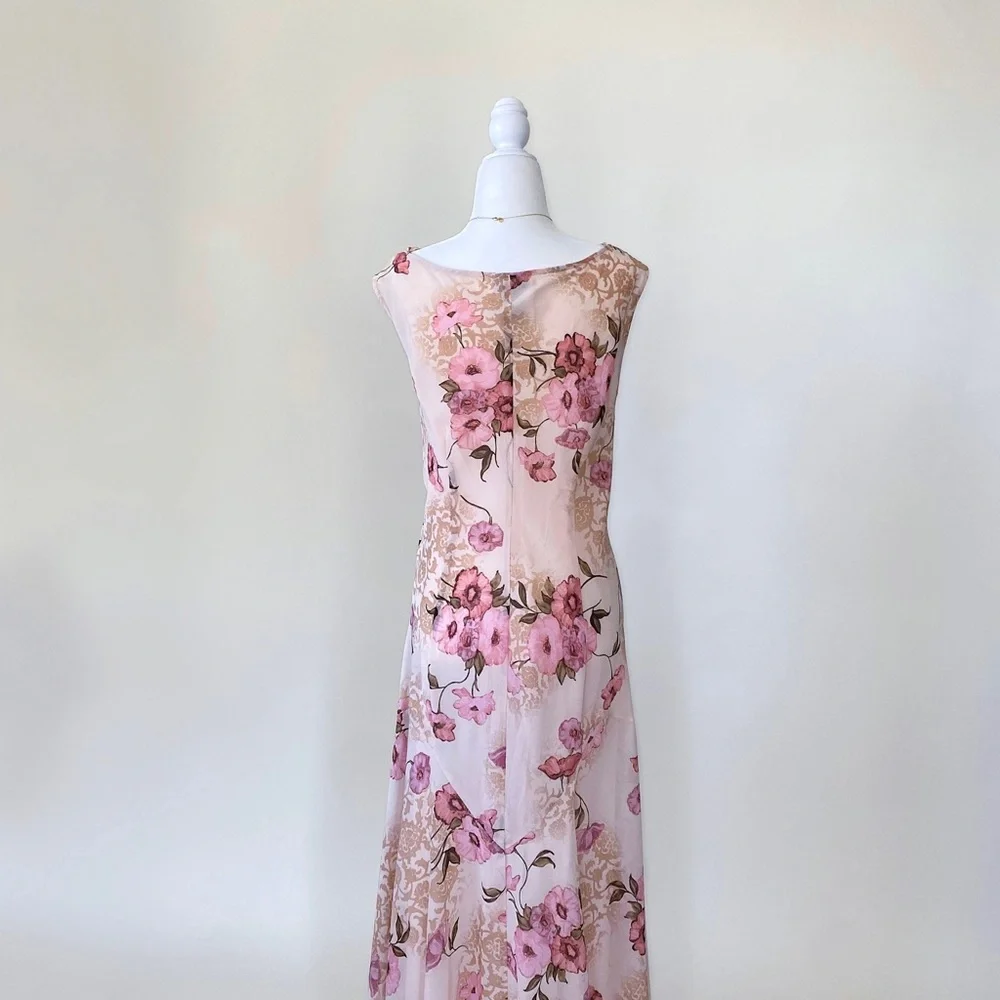 Vintage Y2K Pink Cowl Neck Maxi Dress - Picture 5 of 10